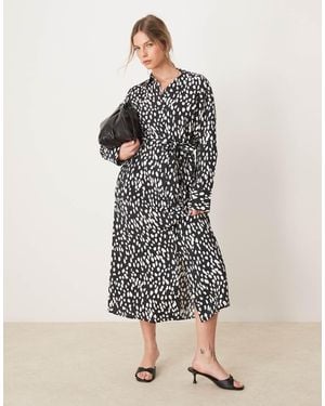 Y.A.S Tie Waist Maxi Shirt Dress - Natural