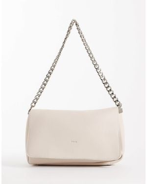 PASQ Sac à rabat et bandoulière chaîne - beige - Neutre
