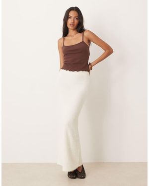 Glamorous Loose Fit Knitted Maxi Skirt - Natural