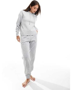 Pieces Joggingbroek Van Sweatstof Met Gestrikte Taille - Grijs