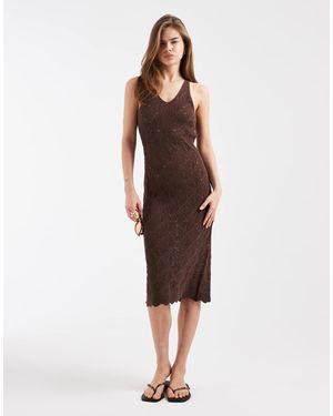 ONLY Vestido Largo Chocolate De Croché De - Marrón