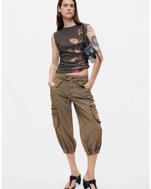 Desigual Pantalones Jogger Con Bolsillos En-Neutro - Multicolor