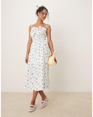 Glamorous Thin Strap Maxi Dress With Front Bow - Natural