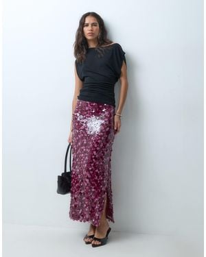 ASOS Midirock mit lagen aus pailletten - Rot
