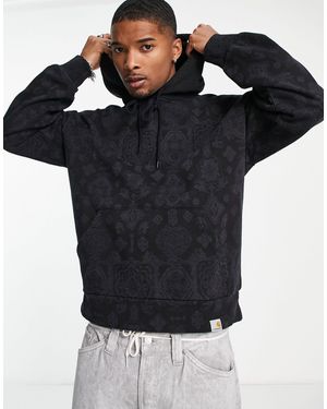 Carhartt Sudadera negra con capucha y estampado - Negro