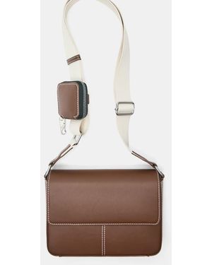 Pull&Bear Borsa A Tracolla Con Impunture - Marrone