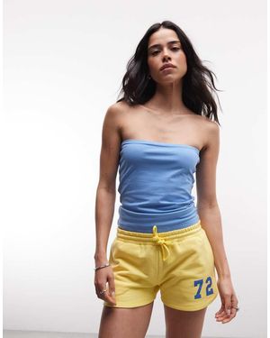 Reclaimed Vintage Collegiate Sweat Runner Shorts - Blue