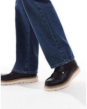 Jack & Jones Pu Moc Boot With Contrast Sole - Blue