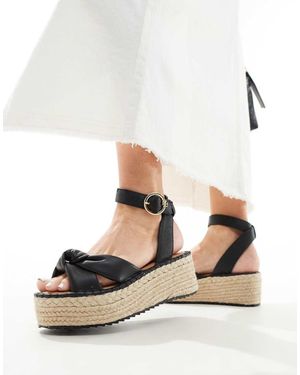 River Island Alpargatas Negras Con Diseño Dividido En Dos Partes De - Neutro
