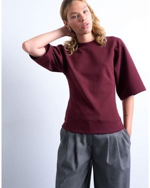 TOPSHOP – tailliertes, kurzärmliges t-shirt - Rot