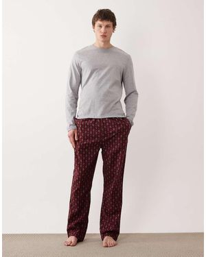 GANT Pantalones De Pijama Rojos Con Estampado De Cachemir De Franela De