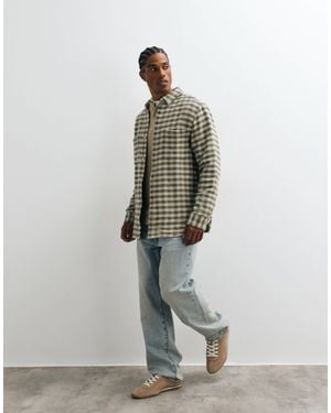 ASOS Check Overshirt With Patch Pockets - Gray