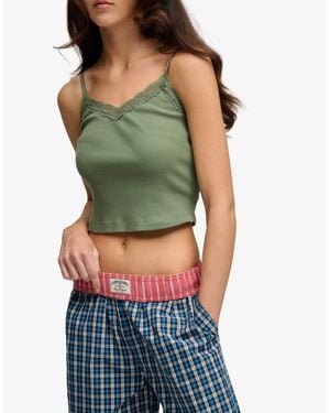 Superdry – baumwollhose - Blau