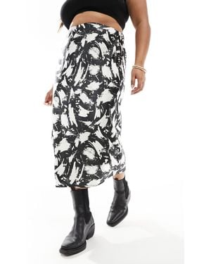 Yours Bias Cut Midi Skirt - Multicolour