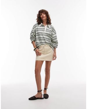 TOPSHOP Minifalda Muy Corta Vaquera Pastel De - Amarillo