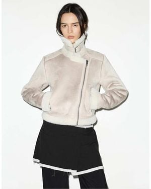 Pull&Bear Short Double-faced Jacket - White
