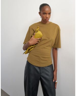 TOPSHOP T-shirt mit schulterpolstern und kurzen ärmeln - Grün