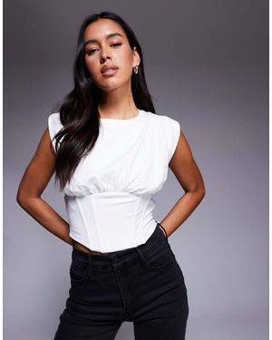 GOOD AMERICAN Sleeveless Corset Top - Grey