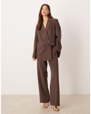 Y.A.S Tailored Wide Leg Trouser Co-ord - Brown