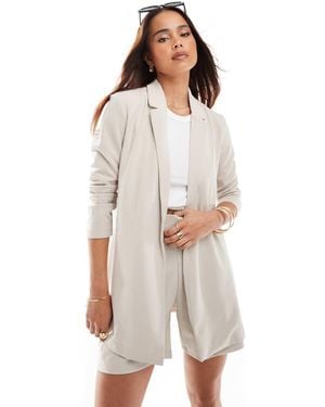 Jdy Blazer Leggero Color Pietra - Bianco
