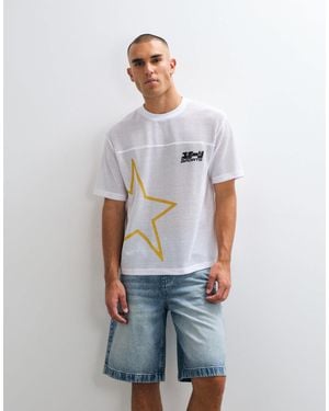 ASOS Lockeres boxy-t-shirt mit sternenprint - Weiß