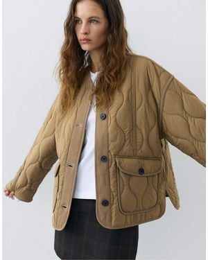 Pull&Bear Pufferjacke mit taschen - Natur