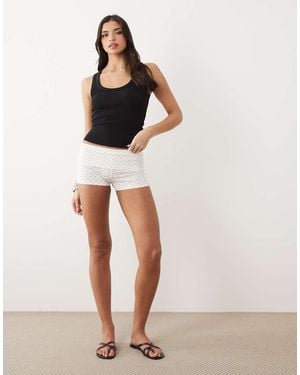 Gina Tricot Fold Over Hotpant Shorts - Multicolour