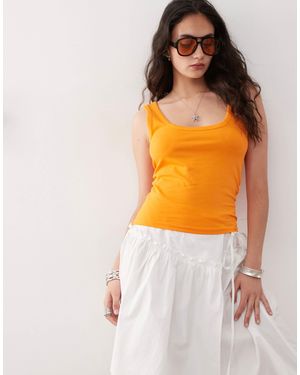 Collusion Strappy Square Neck Cami Top - Orange