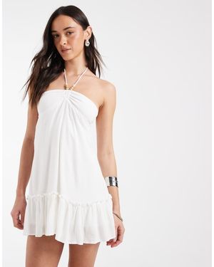 Motel Yvelise Mini Crinkle Dress - White