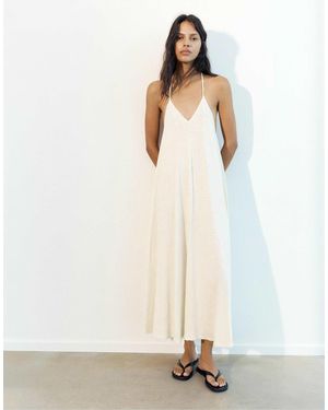 Pull&Bear Midikleid mit rückenträgern - Weiß