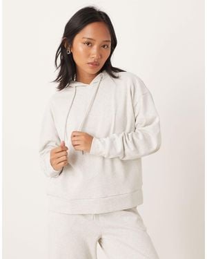 JDY Petite Jersey Sweat Hoodie Co-ord - White