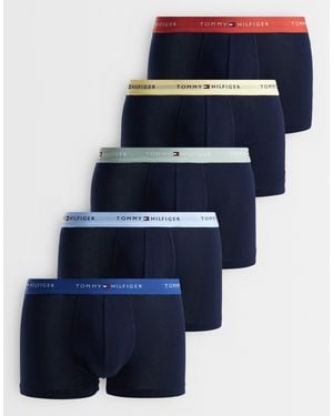 Tommy Hilfiger Signature Cotton 5 Pack Trunks - Blue
