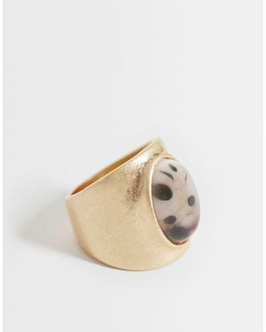 ASOS Large Stone Set Ring - Natural