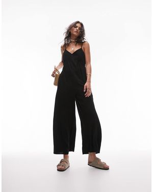 TOPSHOP Plain Linen Jumpsuit - White