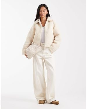 Threadbare – kurze jacke aus teddystoff - Weiß