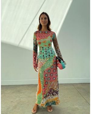 Never Fully Dressed Petite Aria Mesh Midaxi Dress - Multicolor