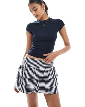 Hollister Mid Rise Ruffle Knit Skort - Blue