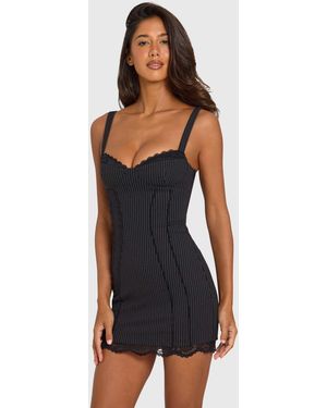 Oh Polly Mini-kleid mit spitzenbesatz, cut-outs und korsett-detail - Mehrfarbig