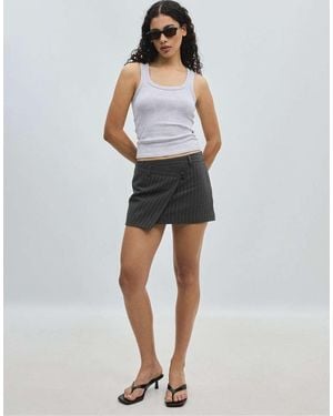 Stradivarius Skort Mini Incrociata Scuro - Grigio