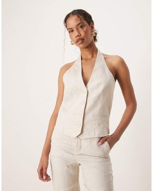 Mango Linen Waistcoat Co-ord - Grey