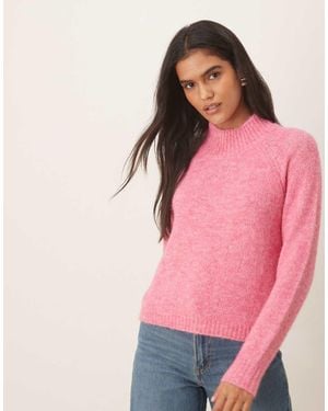 Jdy High Neck Textured Knitted Jumper - Pink