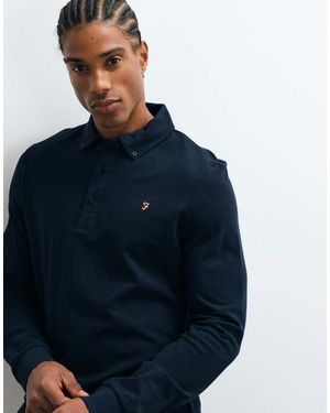 Farah Polo De Manga Larga Con Logo En - Azul