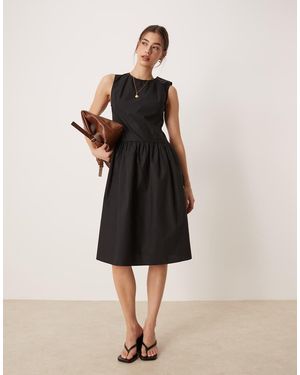 Glamorous A-Line Midi Dress - Black