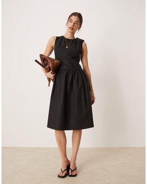 Glamorous A-Line Midi Dress - Black