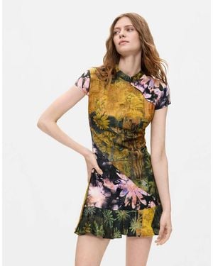 Desigual Short Printed Dress - Green