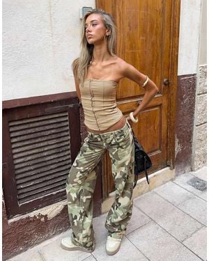 Bershka Corset Bandeau Top - Natural
