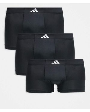 adidas 3 Pack Active Micro Tech Trunks - Black