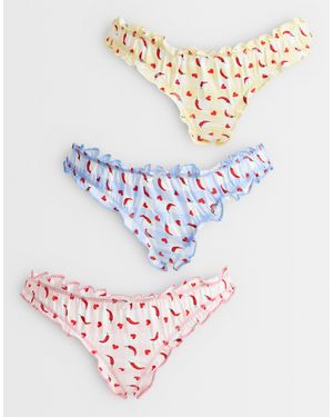 Wednesday's Girl Wednesdays Girl 3 Pack Briefs - Grey