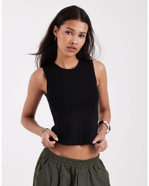 JJXX Twist Back Knit Top - Black