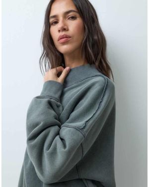 ASOS Sweatshirt Met Verlaagde Schouders En Wassing - Blauw